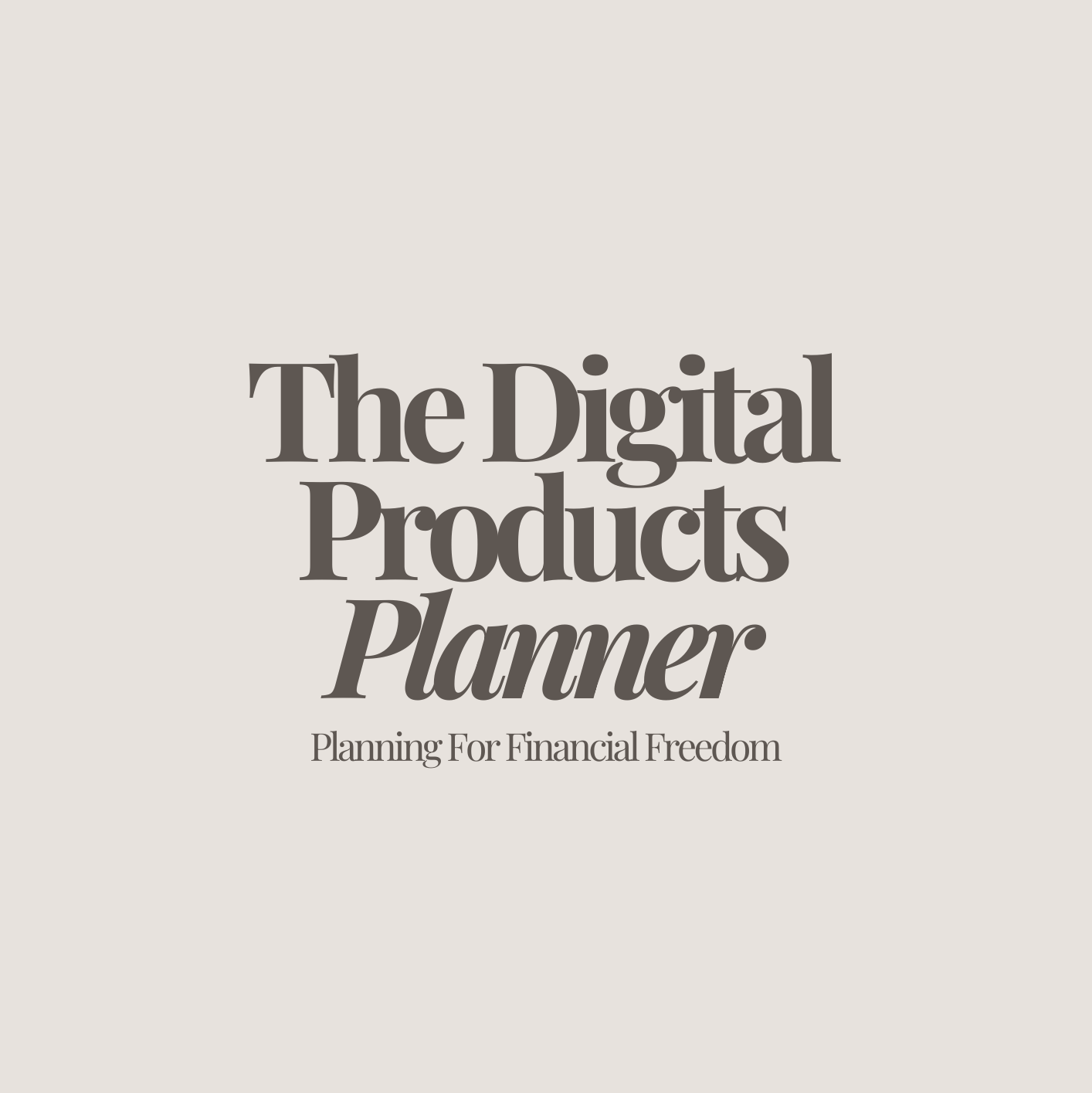 Cover of 'The Digital Products Planner' on a light gray background