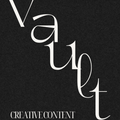 Book cover of 'Vault Creative Content' with stylized text on a dark background