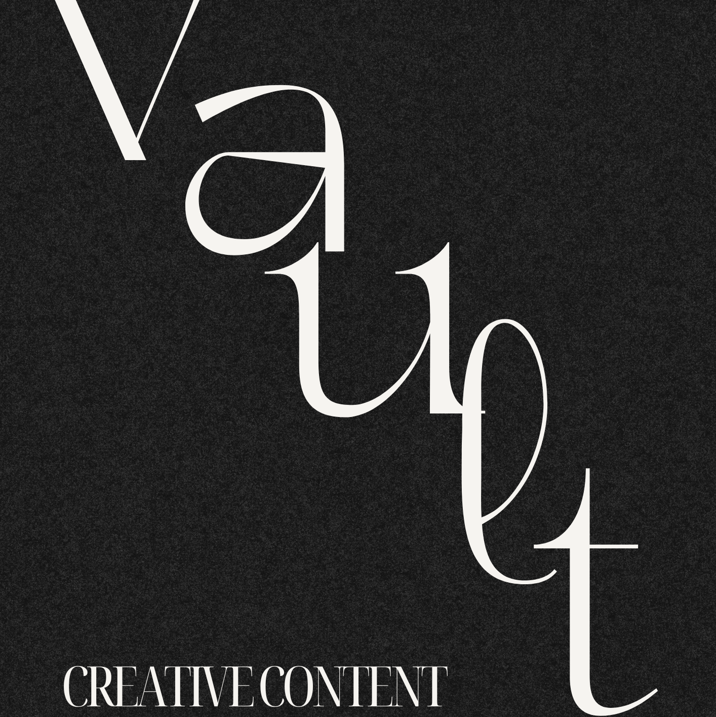 Book cover of 'Vault Creative Content' with stylized text on a dark background