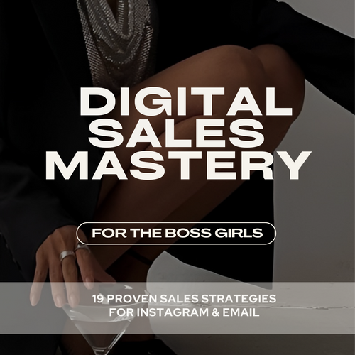Promotional graphic for 'Digital Sales Mastery for the Boss Girls' with text overlay.